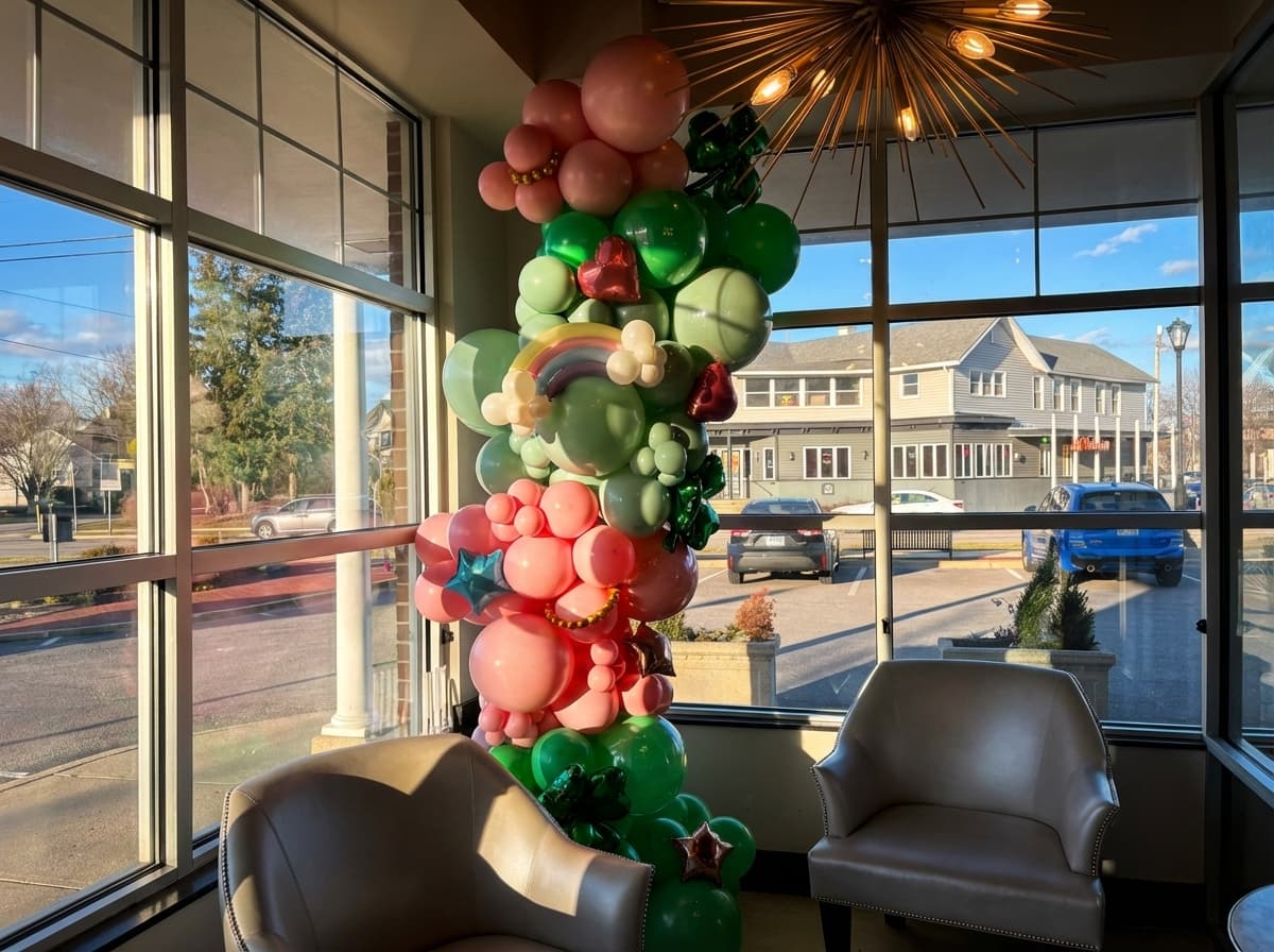 St. Patrick's Day balloon garland display